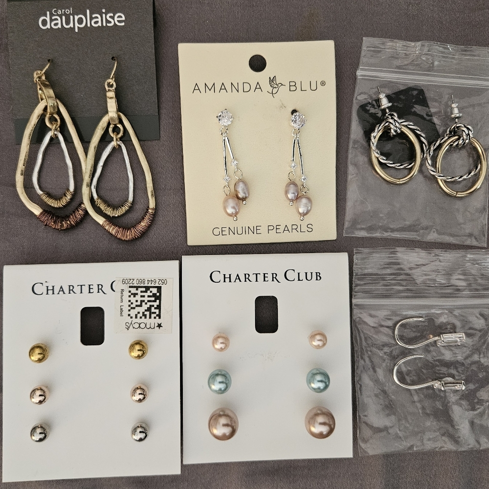 Gold and Brown Hoop Earrings